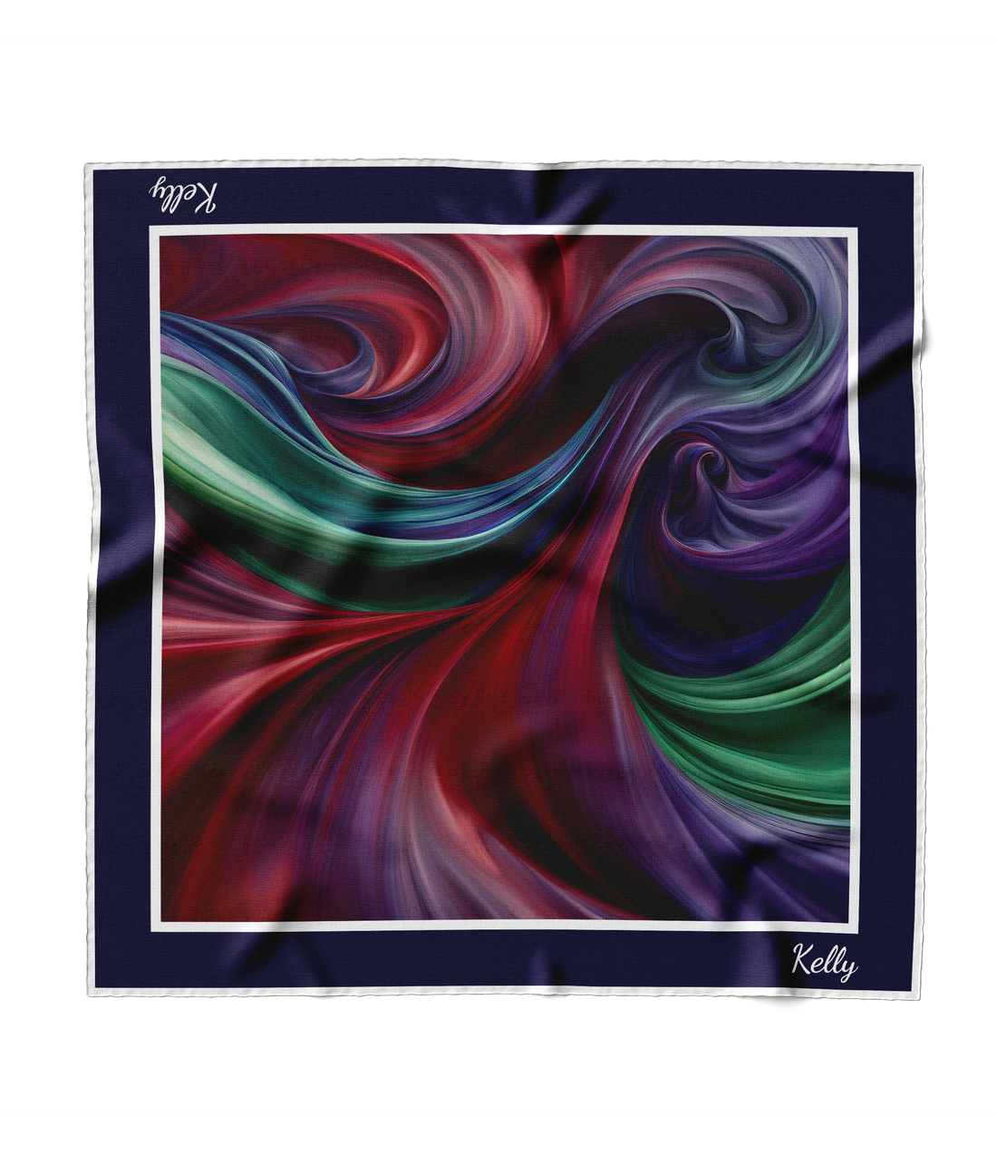 "Burgundy Swirl" Square Scarf