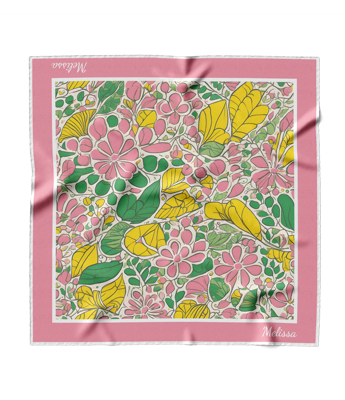 "Citrus Flower" Square Scarf