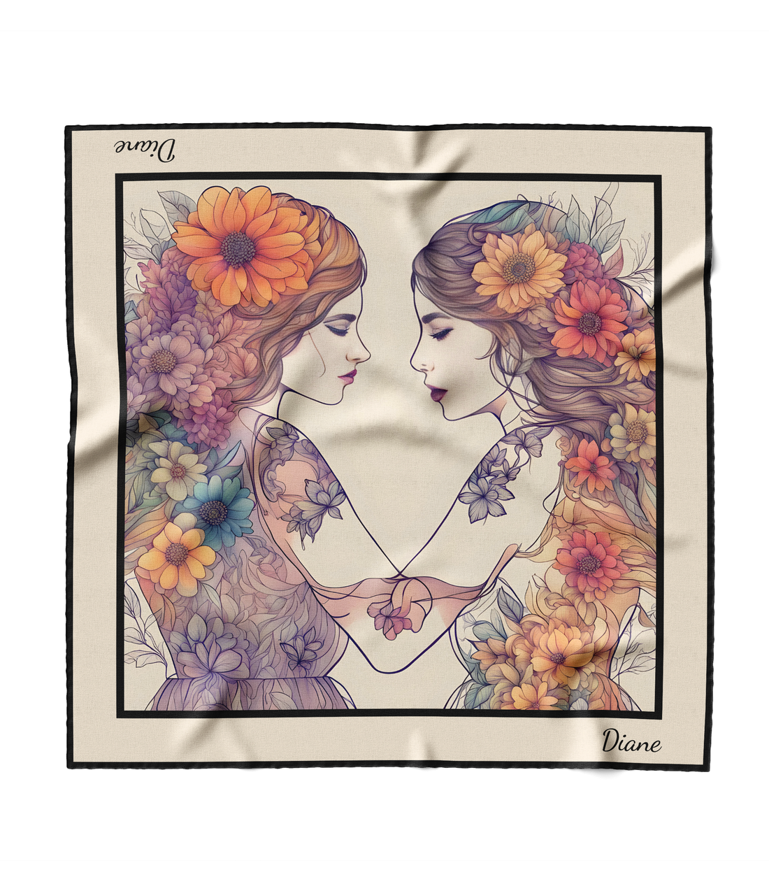 "Flower Sisters" Square Scarf