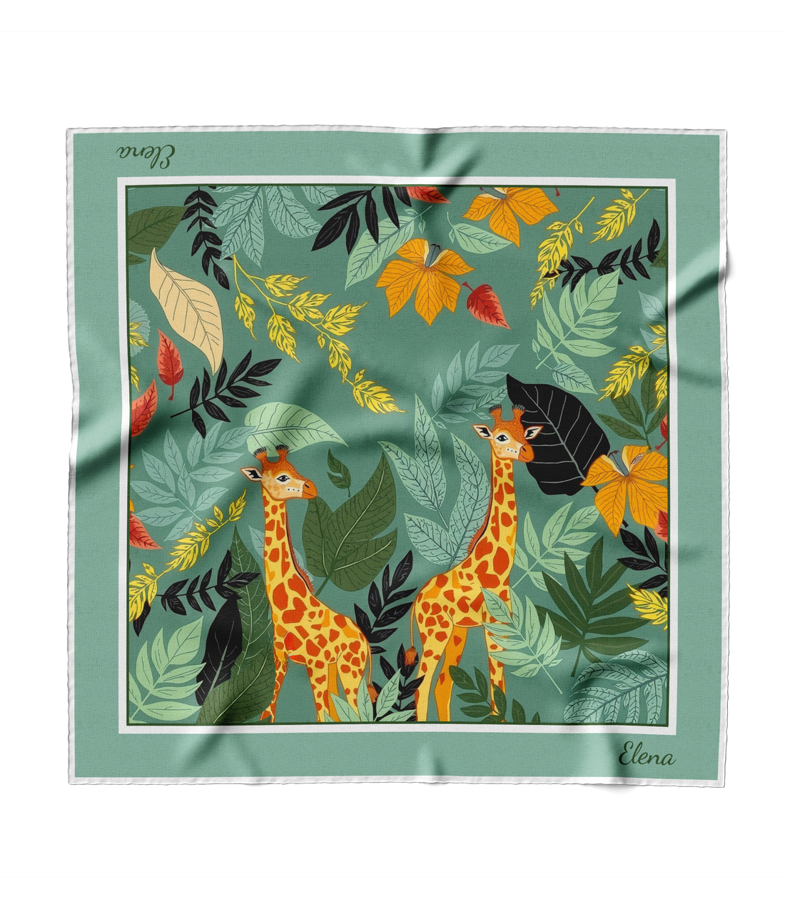"Giraffe Tango" Square Scarf