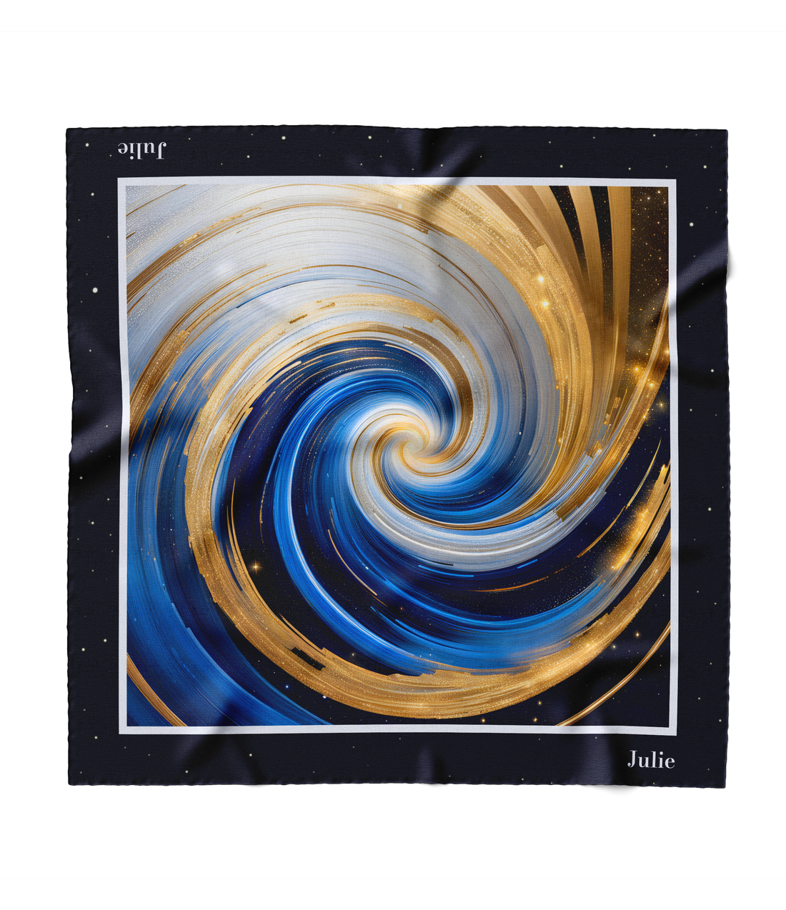 "Golden Swirl" Square Scarf