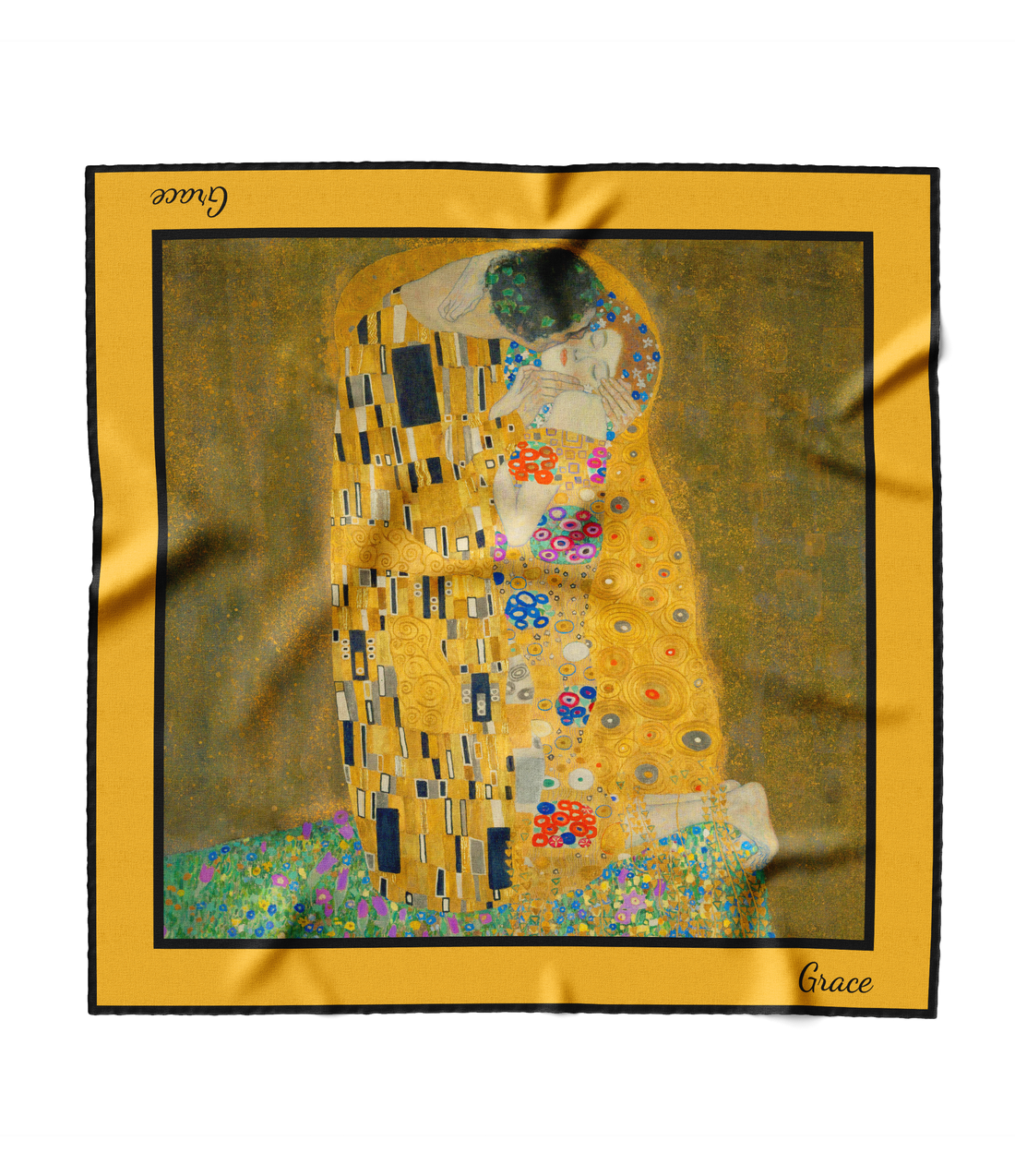 "The Kiss by Gustav Klimt" Square Scarf