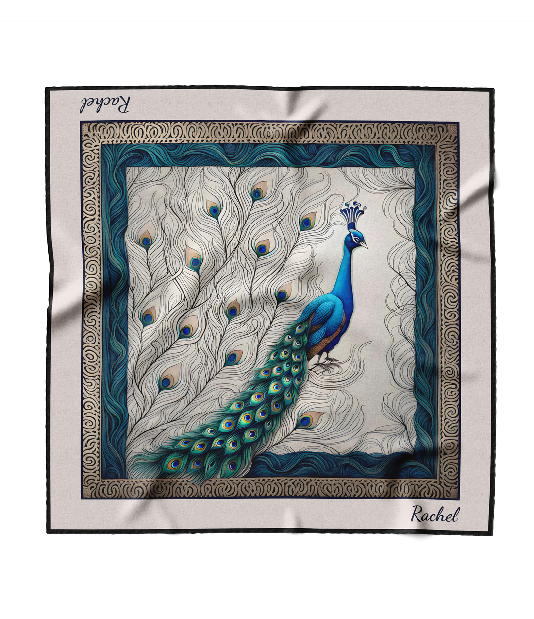 "Peacock" Square Scarf
