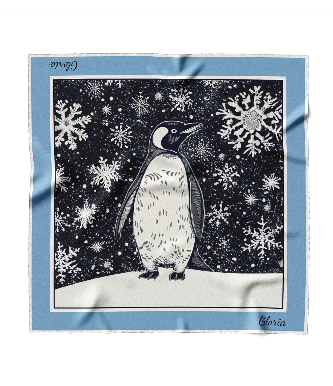 "Penguin in the Snow" Square Scarf