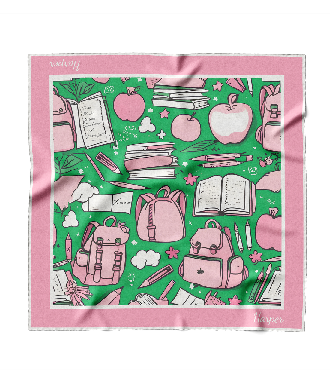 "Pink Homework" Square Scarf