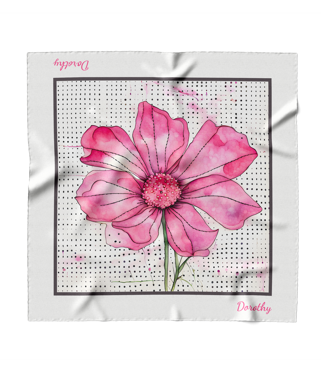 "Pink Bloom" Square Scarf