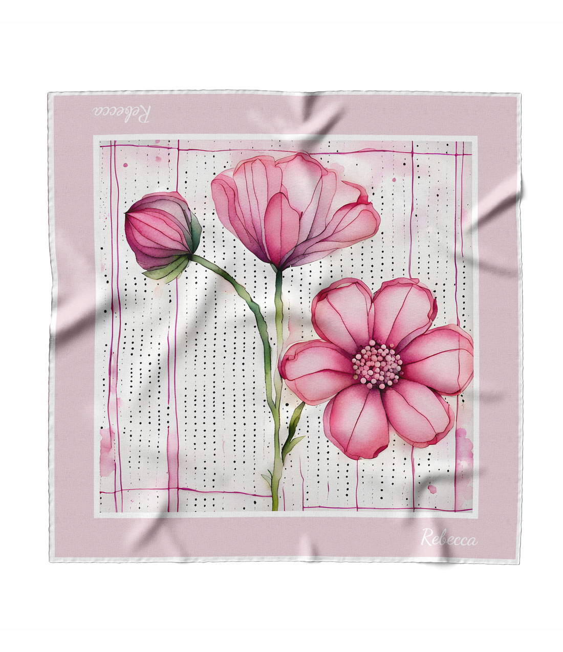 "Pink Petals" Square Scarf