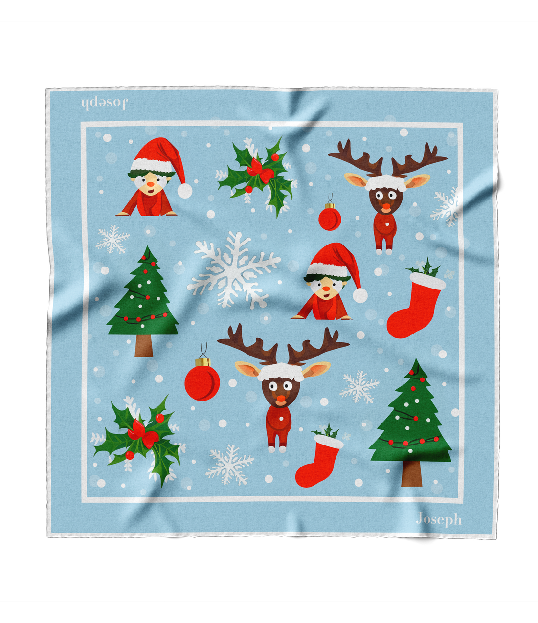 "Rudolph and Friends" Square Scarf