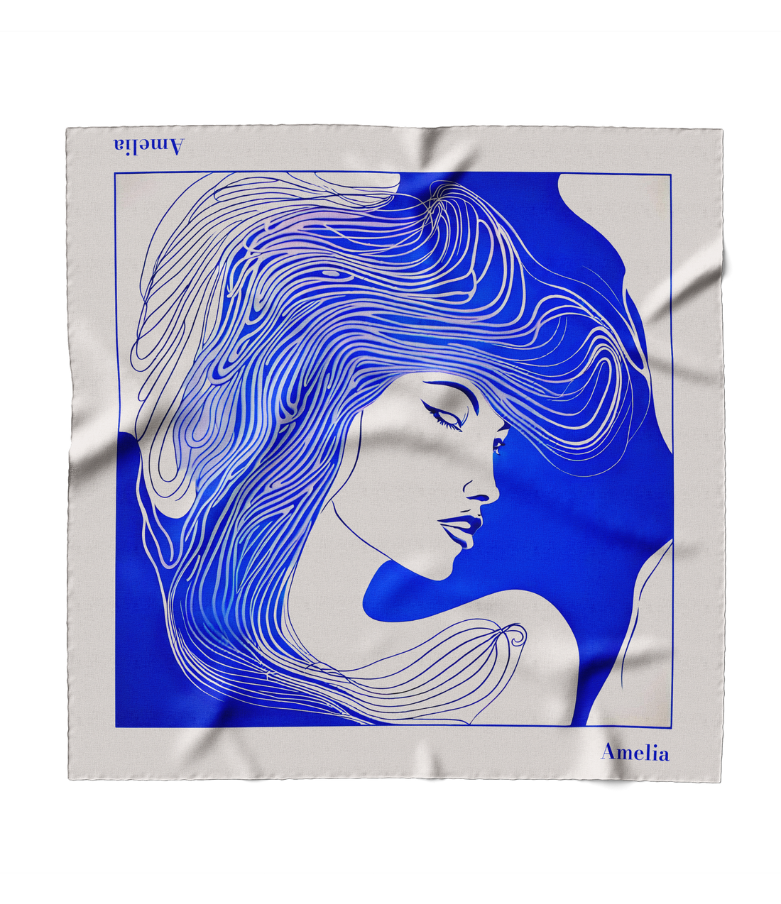 "Woman in Blue" Square Scarf
