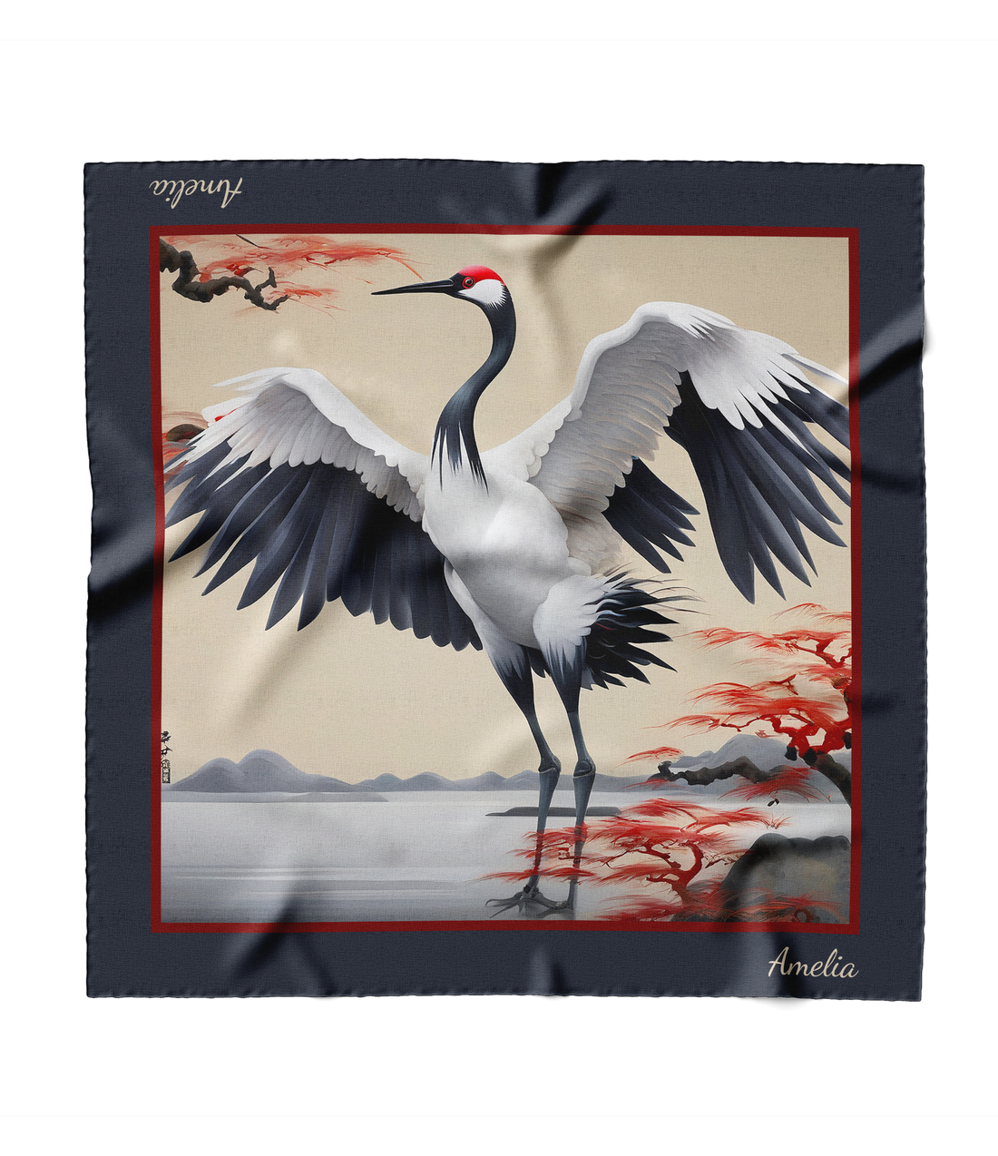 "Crane" Square Scarf