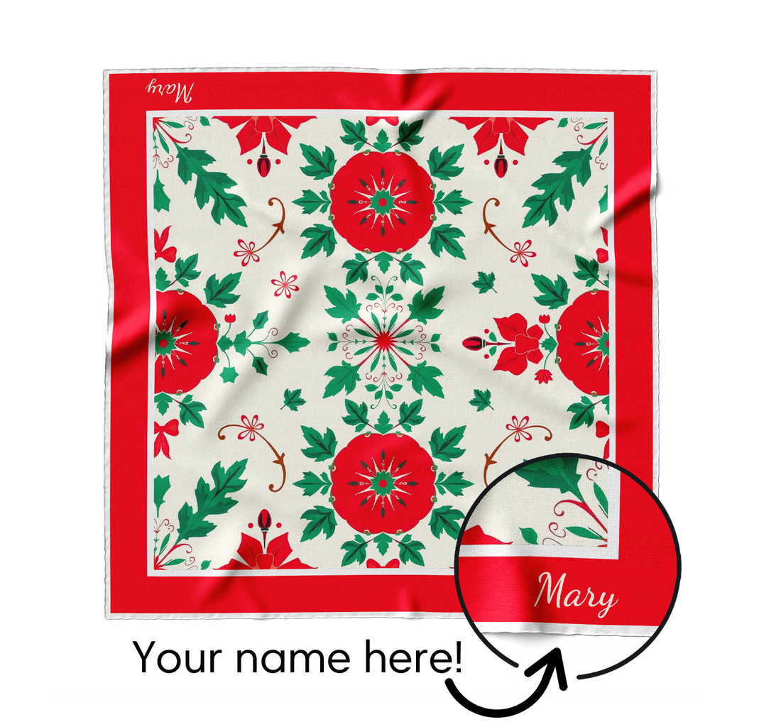 "Holiday Wreath" Square Scarf