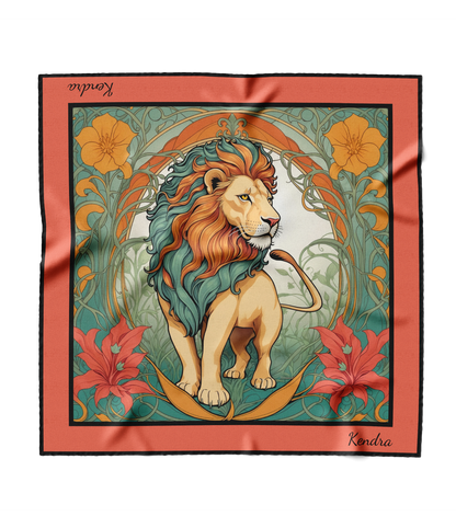 &quot;Art Deco Lion&quot; Square Scarf