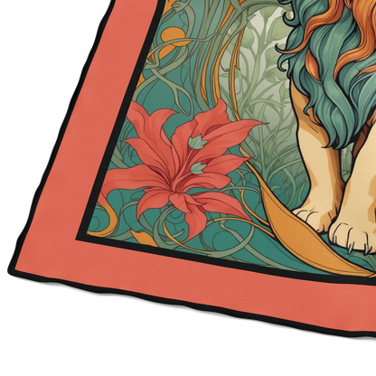 &quot;Art Deco Lion&quot; Square Scarf