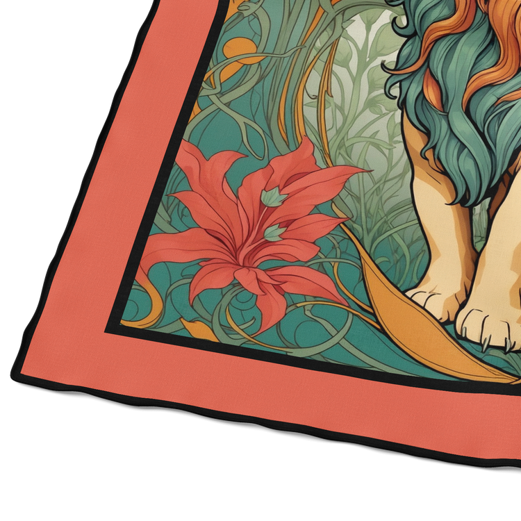 &quot;Art Deco Lion&quot; Square Scarf