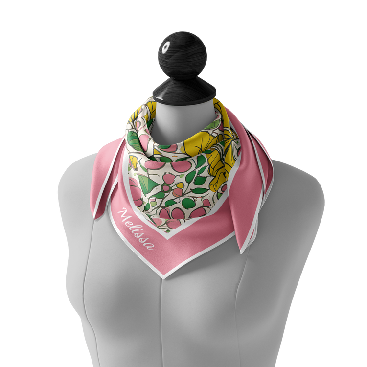 &quot;Citrus Flower&quot; Square Scarf