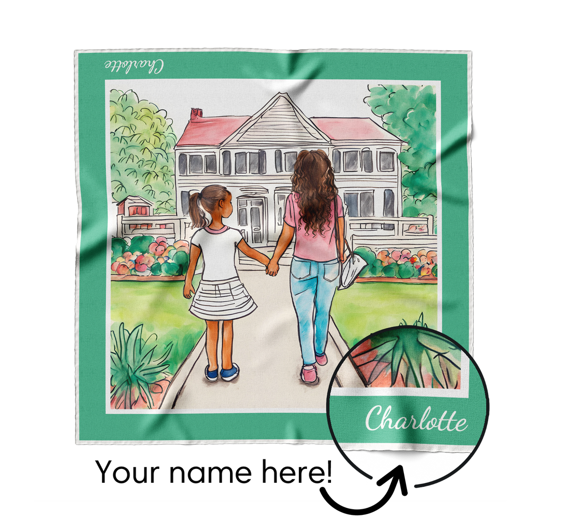 "First Day of School" Square Scarf