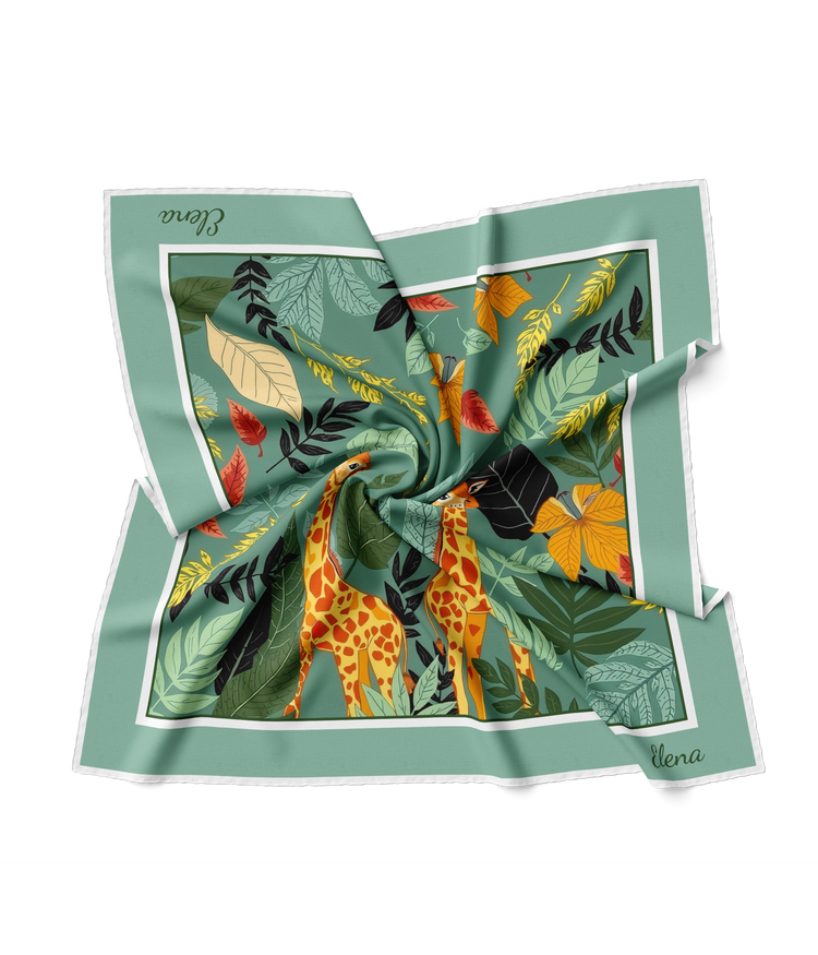 &quot;Giraffe Tango&quot; Square Scarf