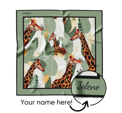 &quot;Giraffes &amp; Eucalyptus&quot; Square Scarf