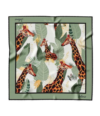 &quot;Giraffes &amp; Eucalyptus&quot; Square Scarf