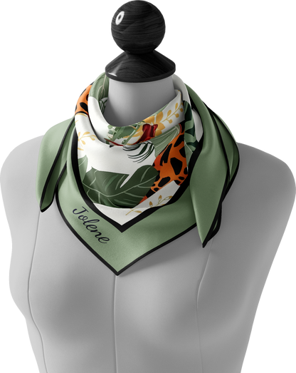 &quot;Giraffes &amp; Eucalyptus&quot; Square Scarf