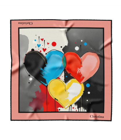 &quot;Graffiti Hearts&quot; Square Scarf