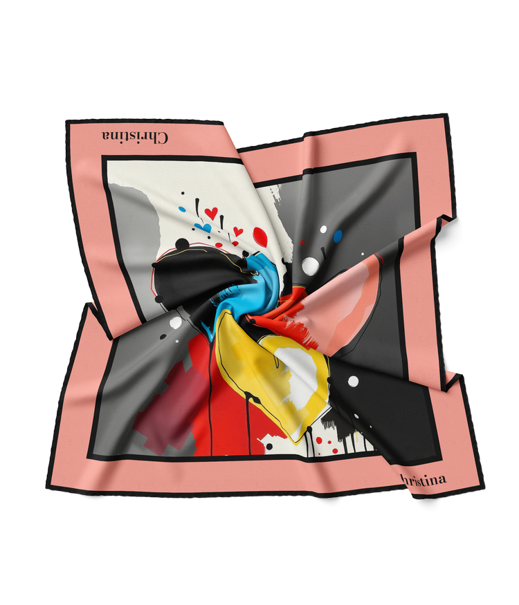 &quot;Graffiti Hearts&quot; Square Scarf