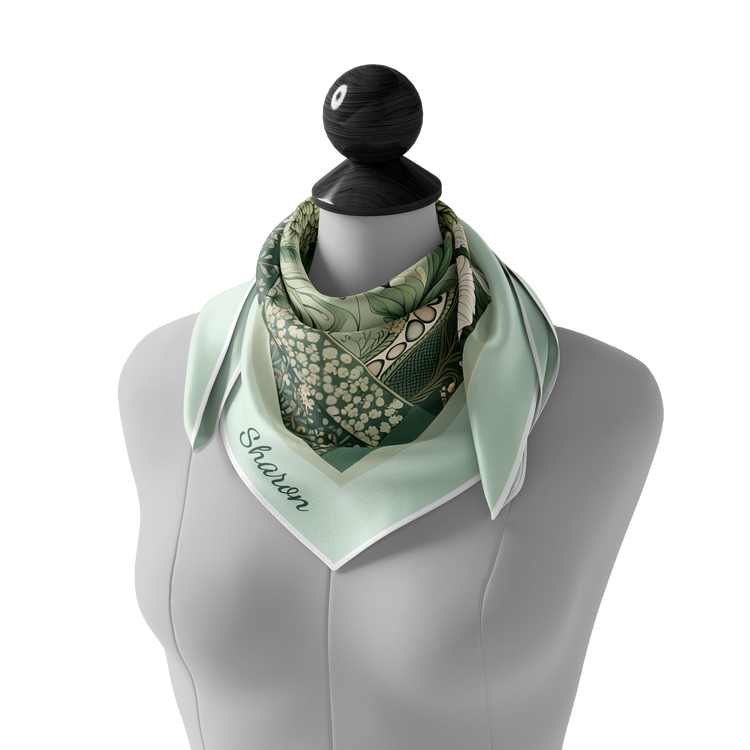 &quot;Green Daisies&quot; Square Scarf