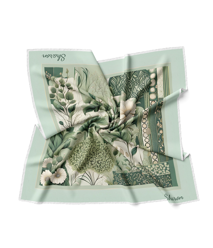 &quot;Green Daisies&quot; Square Scarf