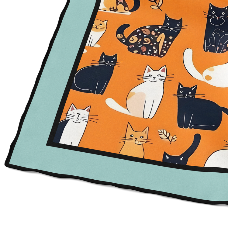 &quot;Lucky Kittens&quot; Square Scarf