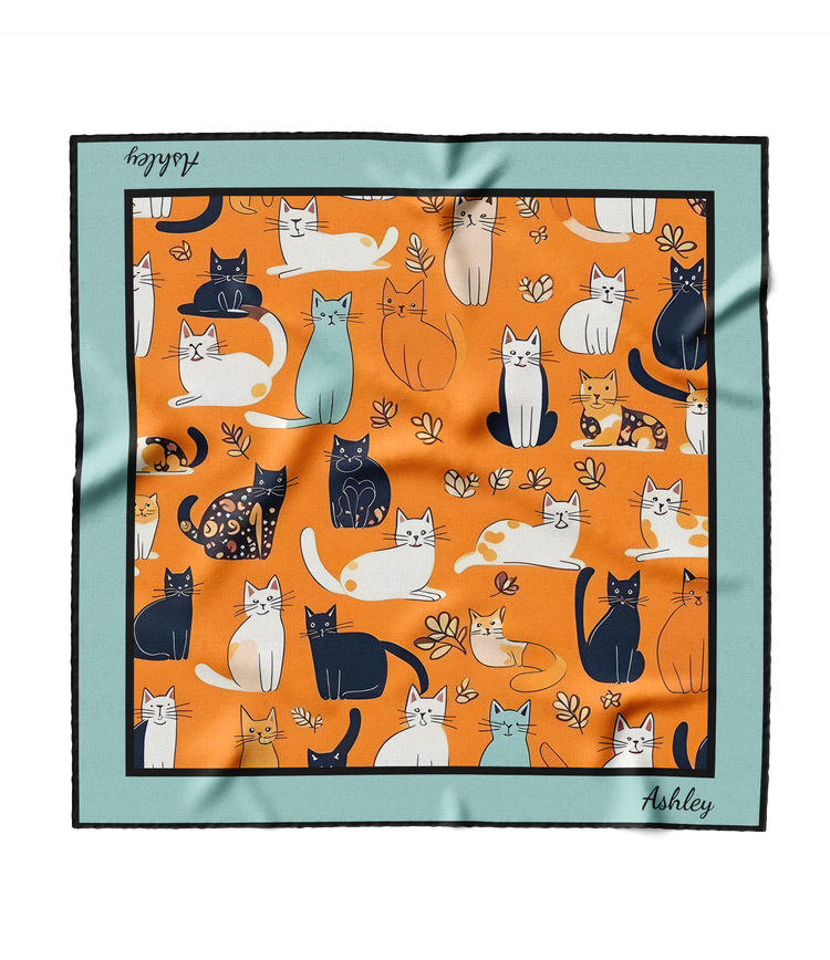 &quot;Lucky Kittens&quot; Square Scarf