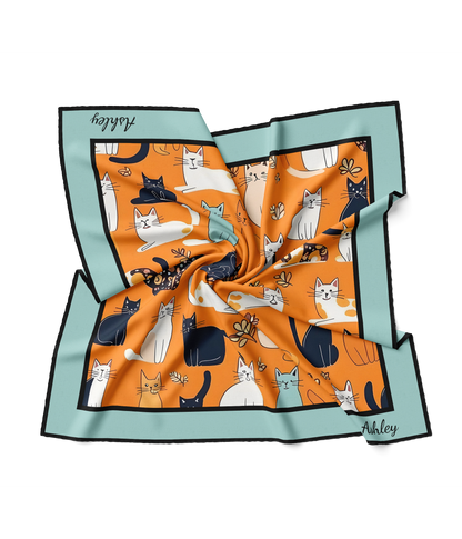 &quot;Lucky Kittens&quot; Square Scarf