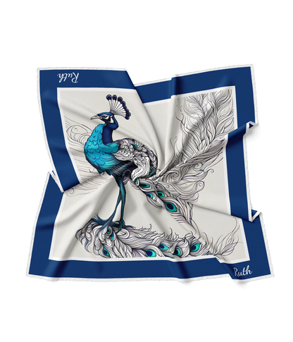 &quot;Peacock Feather&quot; Square Scarf