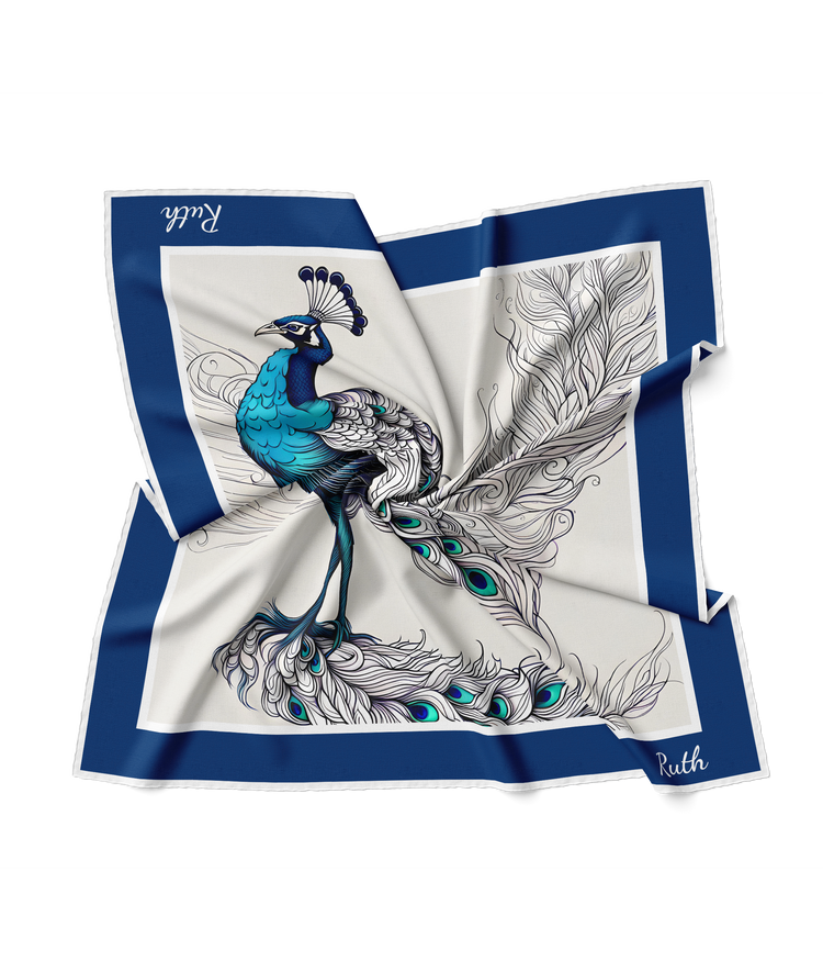 &quot;Peacock Feather&quot; Square Scarf