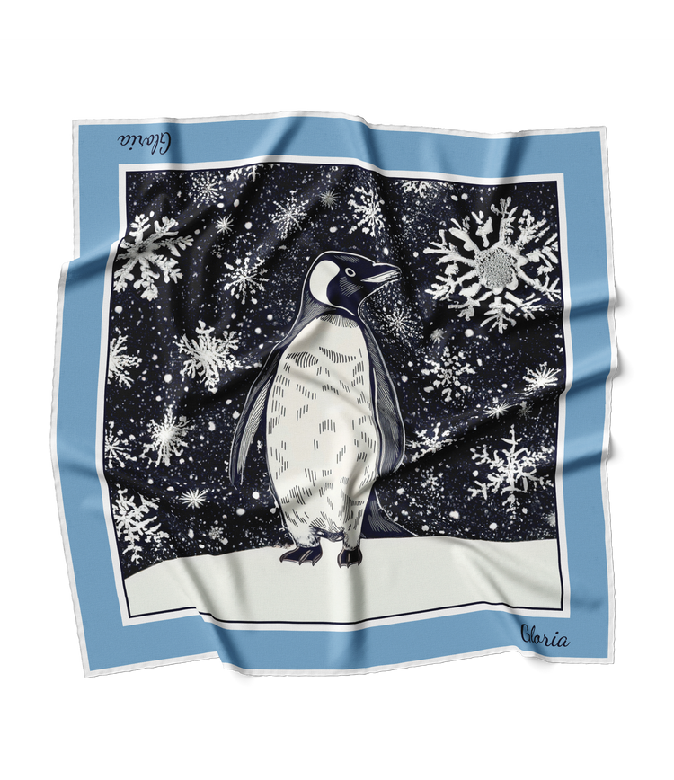 &quot;Penguin in the Snow&quot; Square Scarf