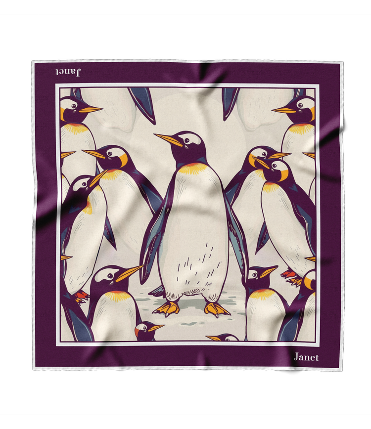 &quot;Penguin Party&quot; Square Scarf