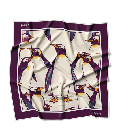 &quot;Penguin Party&quot; Square Scarf