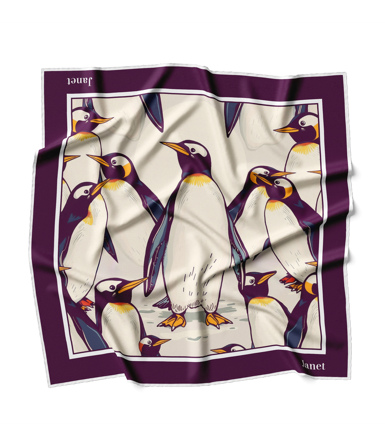 &quot;Penguin Party&quot; Square Scarf