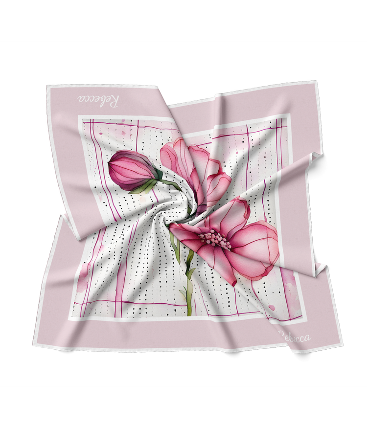 &quot;Pink Petals&quot; Square Scarf