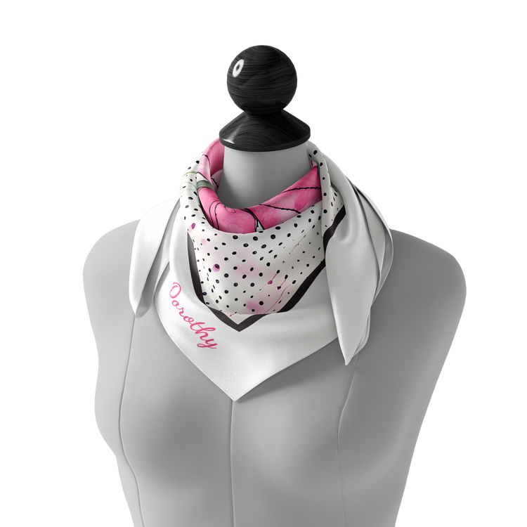 &quot;Pink Bloom&quot; Square Scarf