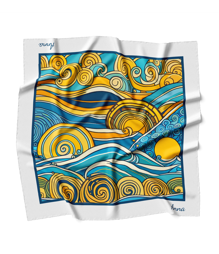 &quot;Tides&quot; Square Scarf