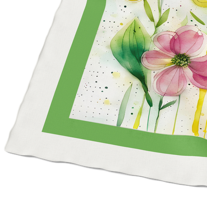 &quot;Watercolor Flowers&quot; Square Scarf