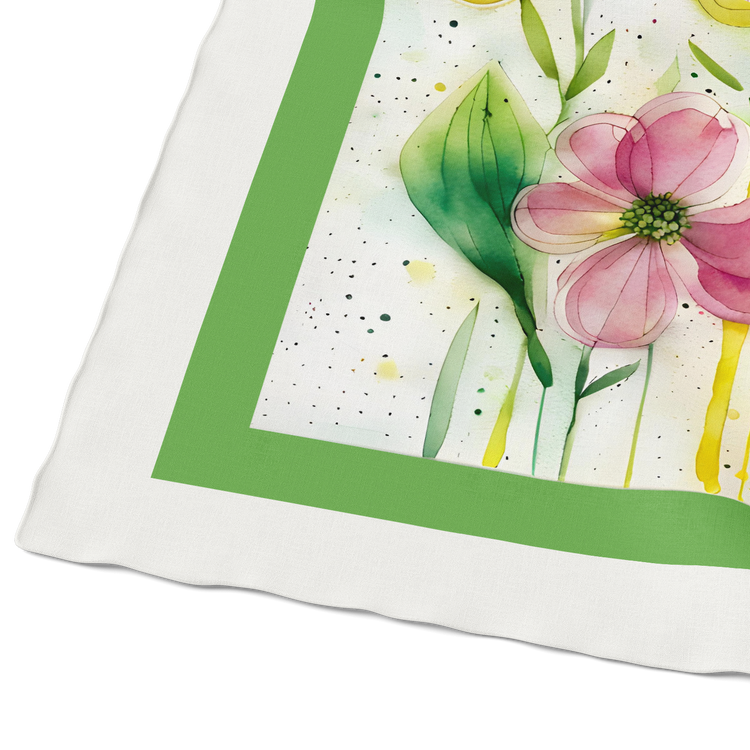 &quot;Watercolor Flowers&quot; Square Scarf