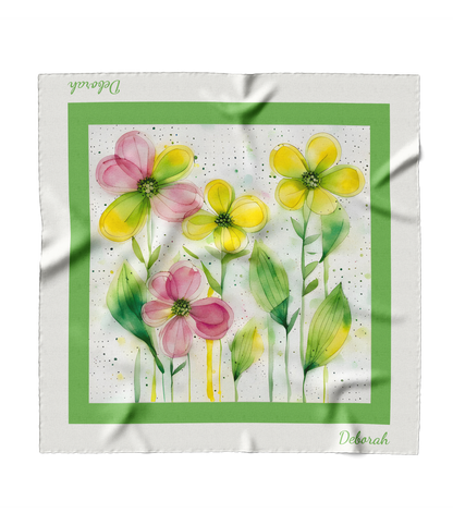&quot;Watercolor Flowers&quot; Square Scarf
