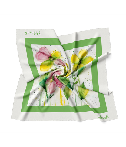 &quot;Watercolor Flowers&quot; Square Scarf