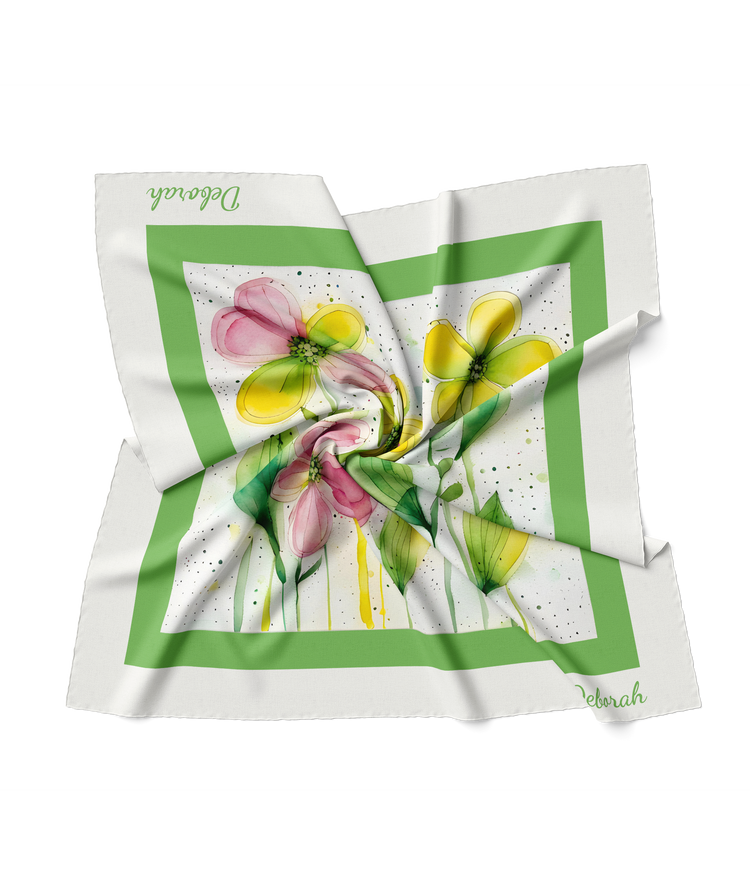 &quot;Watercolor Flowers&quot; Square Scarf