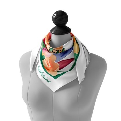 &quot;Watercolor Frida&quot; Square Scarf