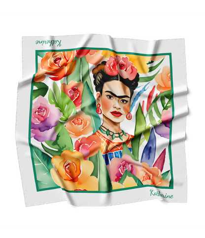 &quot;Watercolor Frida&quot; Square Scarf