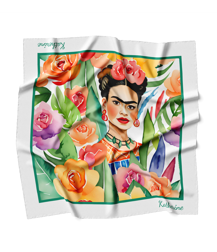 &quot;Watercolor Frida&quot; Square Scarf