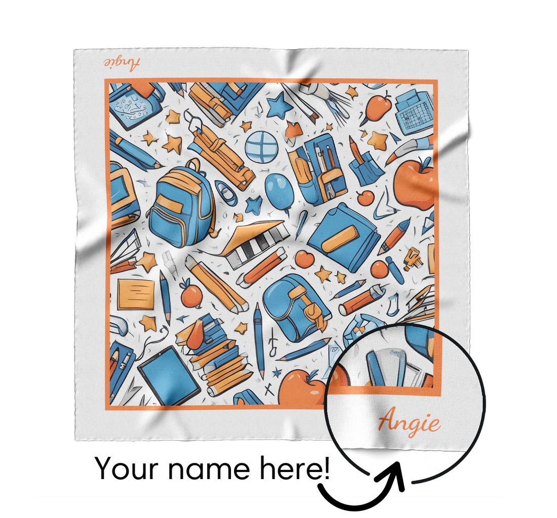 "Whimsical Backpacks" Square Scarf