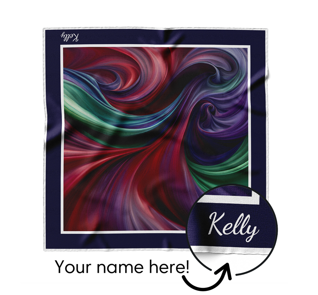 "Burgundy Swirl" Square Scarf